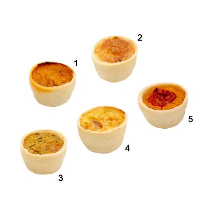Bild von Party Quiche Sortiment, 5-fach sortieert 125 x 18g mit der Beschreibung EDNA - Vorbestellung 3 Werktage