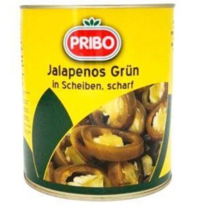Bild von Jalapenos grün Scheiben 3100ml mit der Beschreibung PRIBO / MARCO POLO