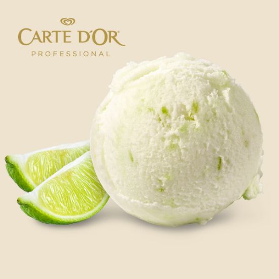 Bild von CDO 2x2,4L Sorbet Limette mit der Beschreibung Limettensorbet mit Limettenfruchtfleisch, Fruchtanteil 31%