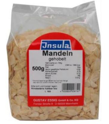 Bild von Mandel gehobelt 500 g mit der Beschreibung INSULA