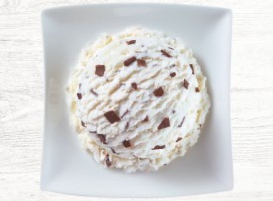 Bild von LE 5L Stracciatella mit der Beschreibung Eis mit Schokoladenstückchen, ohne deklarationspflichtige Zusatzstoffe
