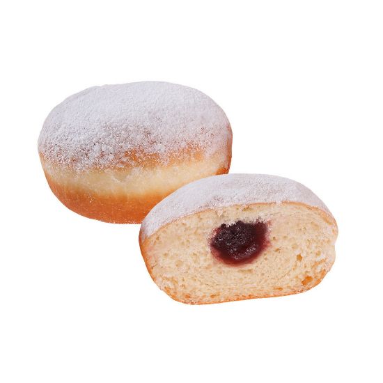 Bild von SG-Mini-Berliner m. Himbeer-Johannisbeer-Füllung, 100x36g mit der Beschreibung EDNA - Vorbestellung 3 Werktage