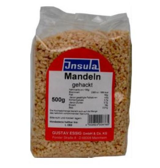 Bild von Mandeln gehackt 500g mit der Beschreibung INSULA