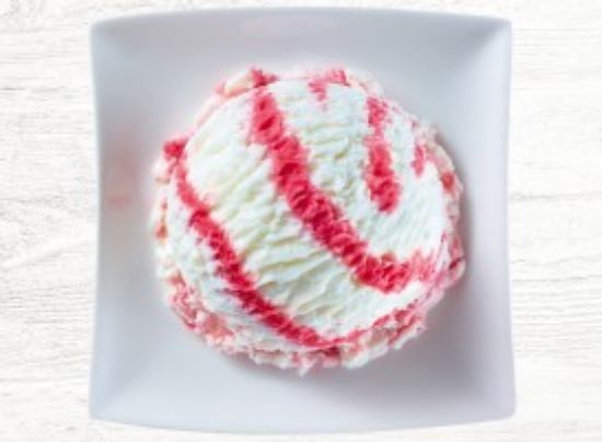 Bild von LE 5L Joghurt-Himbeer mit der Beschreibung Eis mit Joghurt und Himbeersauce, ohne deklarationspflichtige Zusatzstoffe