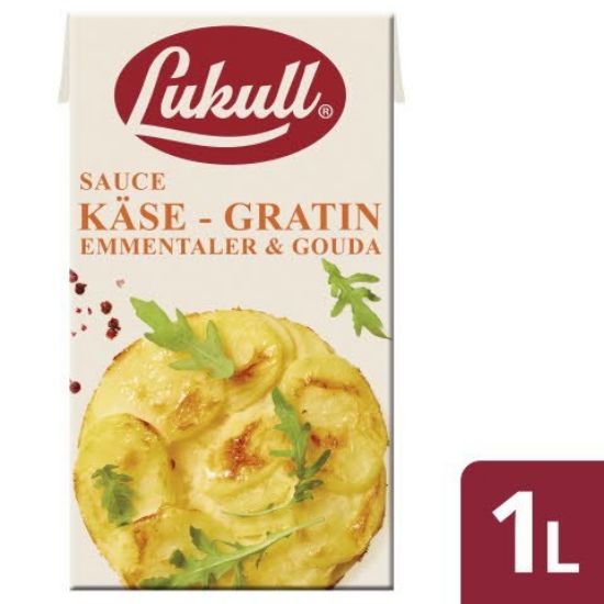 Bild von LUKULL Käse-Gratin-Sauce 6x1L mit der Beschreibung Emmentaler & Gouda