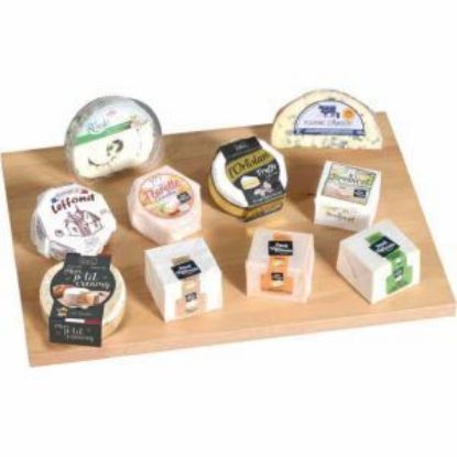 Bild von Frz. Käsesortiment "Plateau Petite France" 1,85 kg 10-fach sortiert mit der Beschreibung Roulé Ail et Herbes, Leffond, Fourme d´Ambert, l´Ortolan Trüffel, Petit Creamy, Florette Caractère,.
